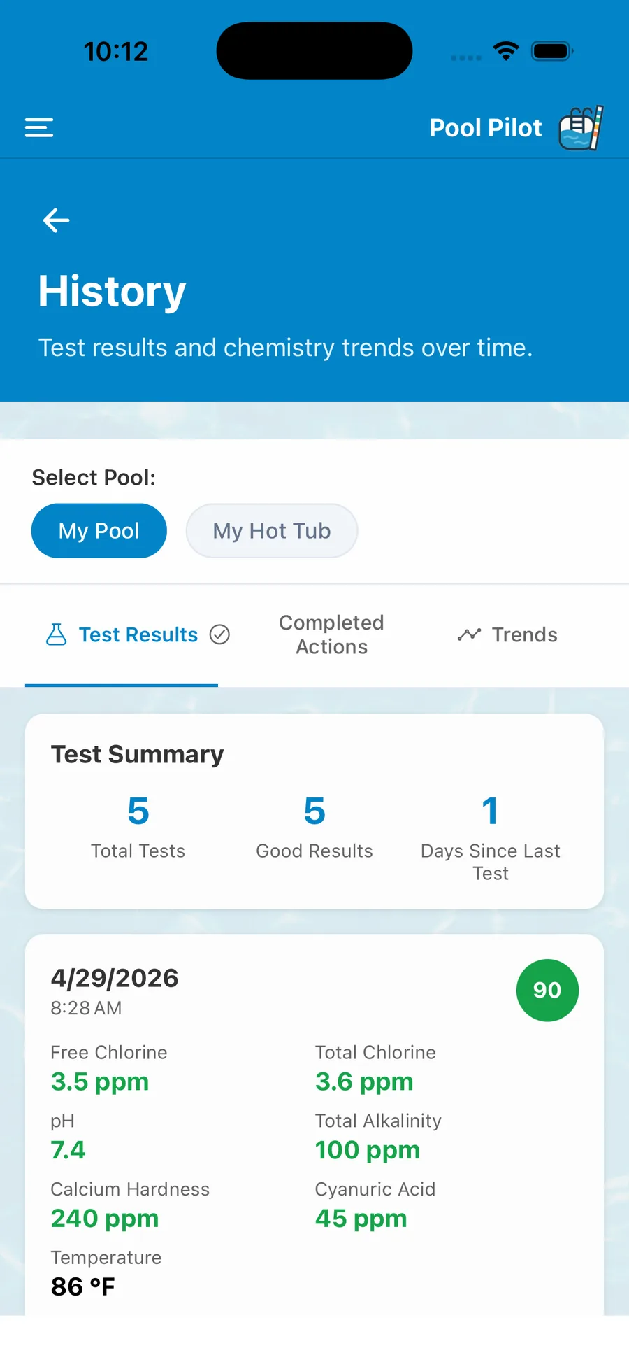 Pool Pilot — Scan any test strip, get exact pool & spa dosing